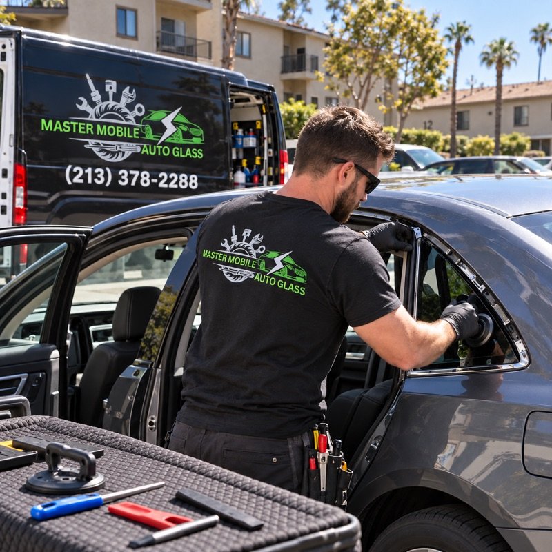 Car window replacement by a Master Mobile Auto Glass technician in Tarzana, CA