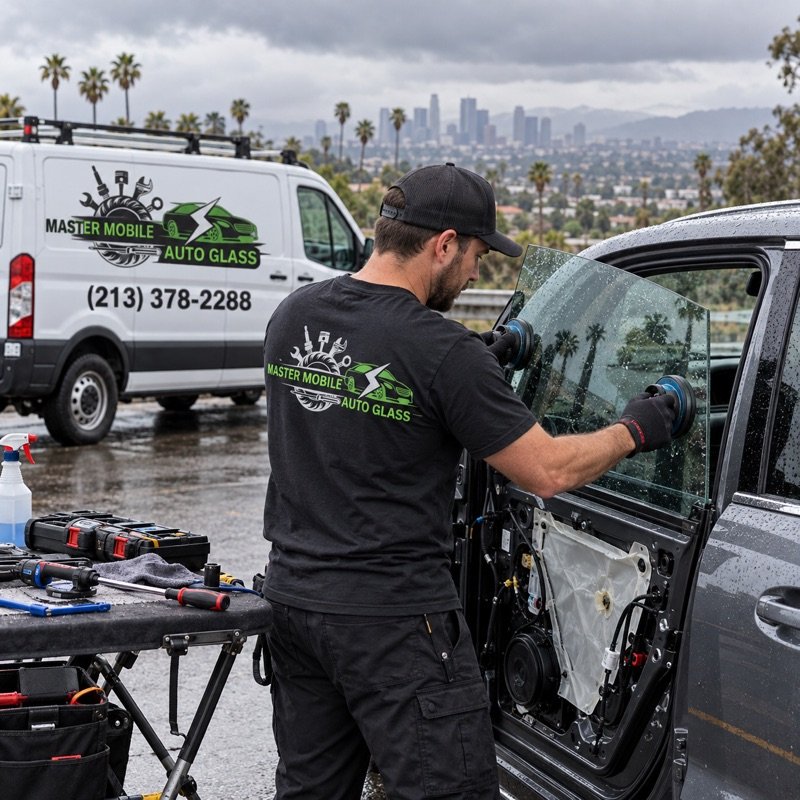 Side window replacement by a Master Mobile Auto Glass technician in Tarzana, CA