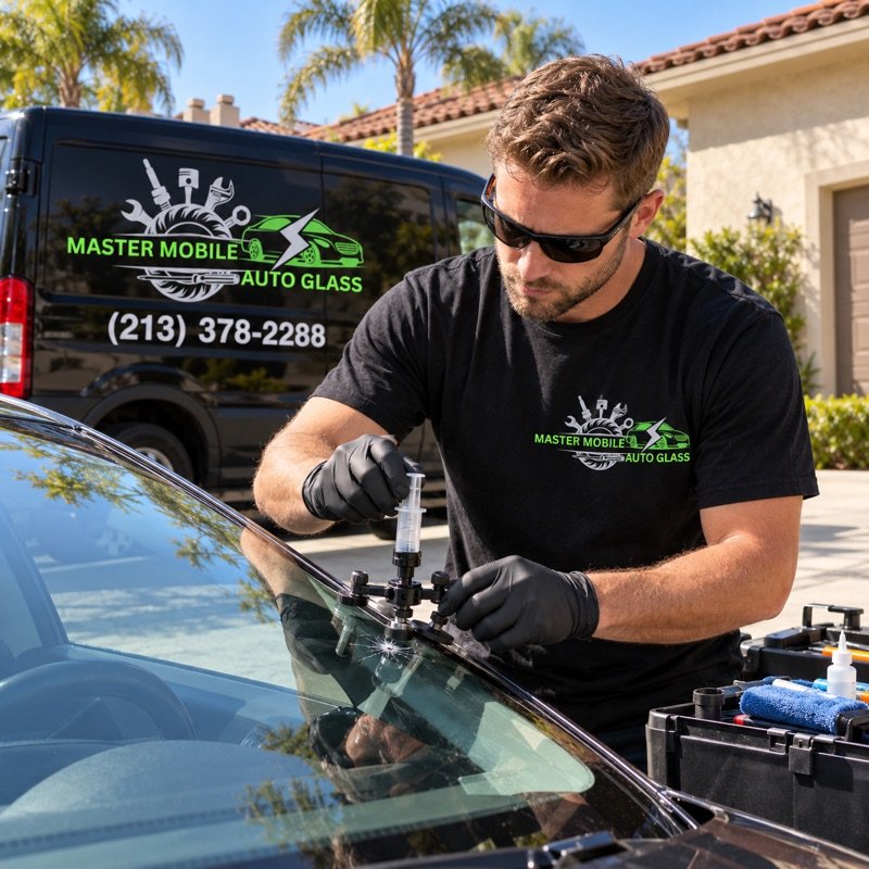 Windshield repair by a Master Mobile Auto Glass technician in Tarzana, CA